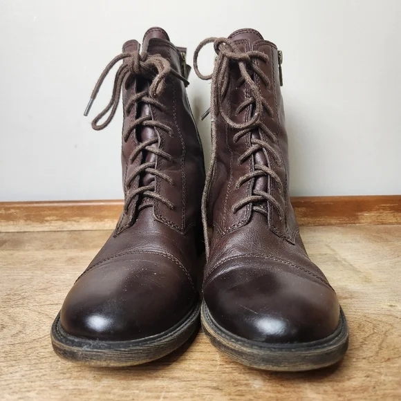 Lucky Brand LK-NOLINA Brown Leather Ankle Boots Size 9.5 Womens - Picture 3 of 10